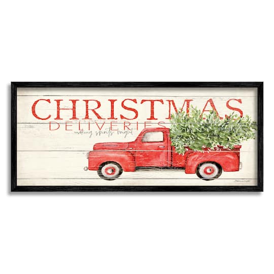 Stupell Industries Christmas Deliveries Red Truck Framed Giclee Art